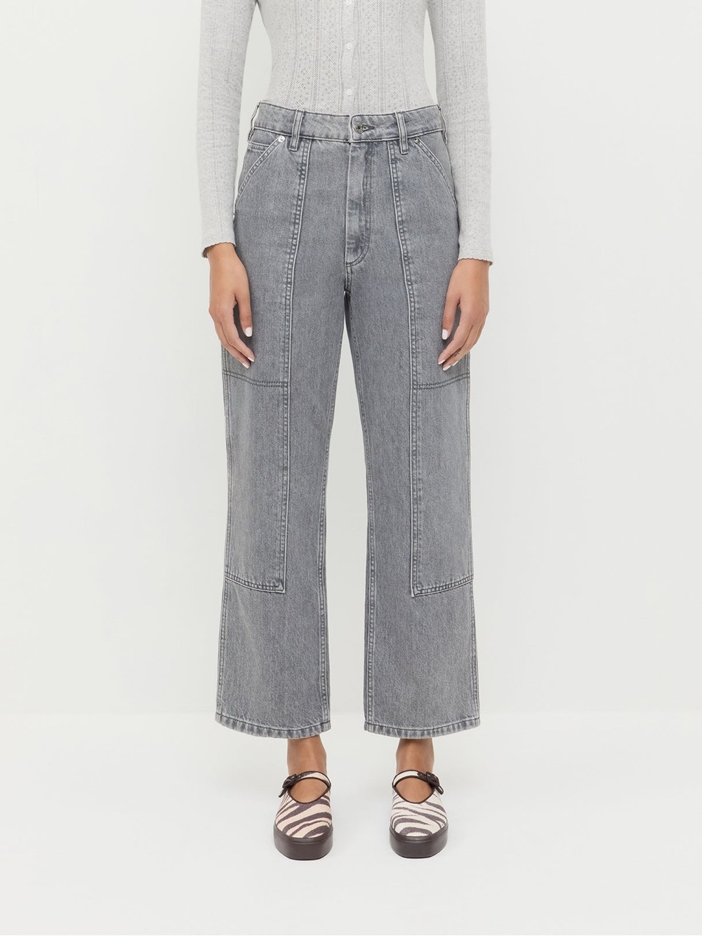 Loeffler Randall Molly Workwear Jean - Grey